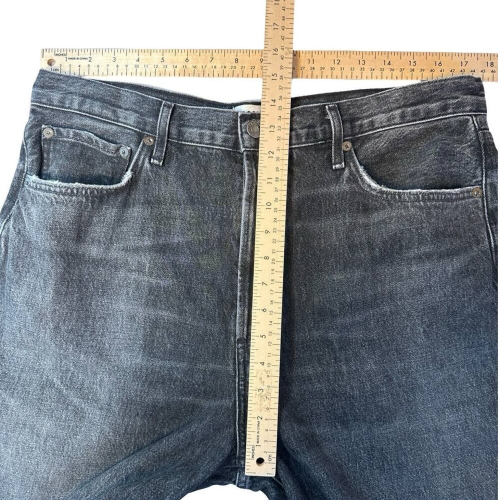 AGOLDE Dame Jean High Rise Wide Leg Size 32 Ditch Black Cuffed Jeans - Picture 9 of 12